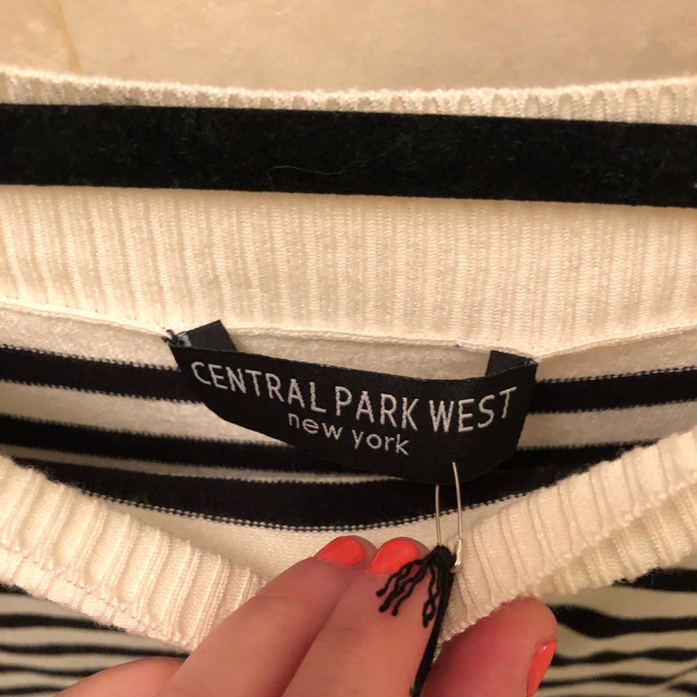NWT Central Park West Striped Twofer Sweater S - Picture 4 of 4